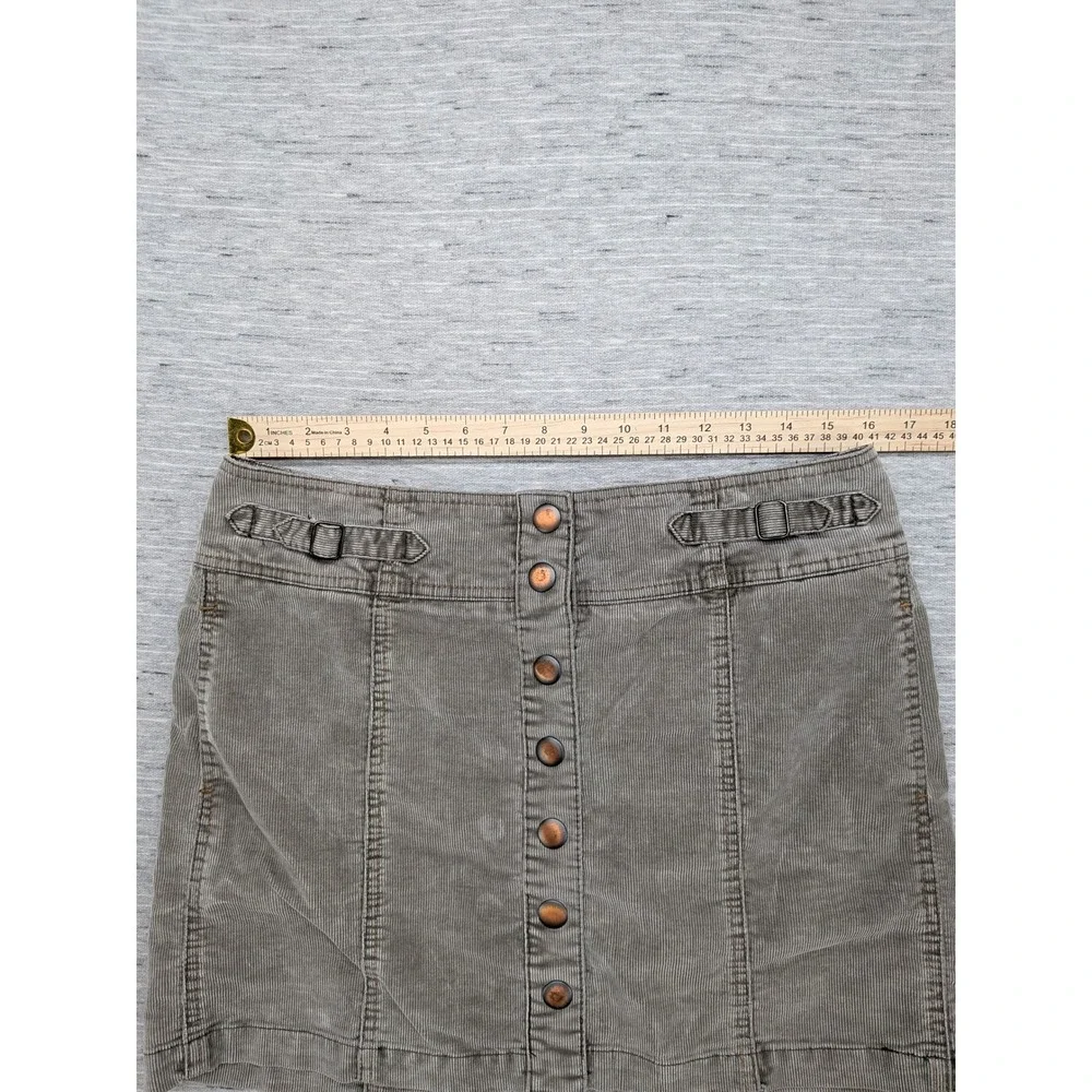 y2k GAP Corduroy Mini Skirt Button Front Olive Green Casual Skater Preppy 8‎